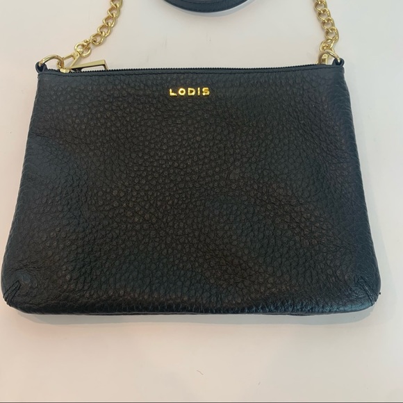 LODIS Emily Crossbody bag five in one convertible black leather with chain strap - Picture 2 of 11